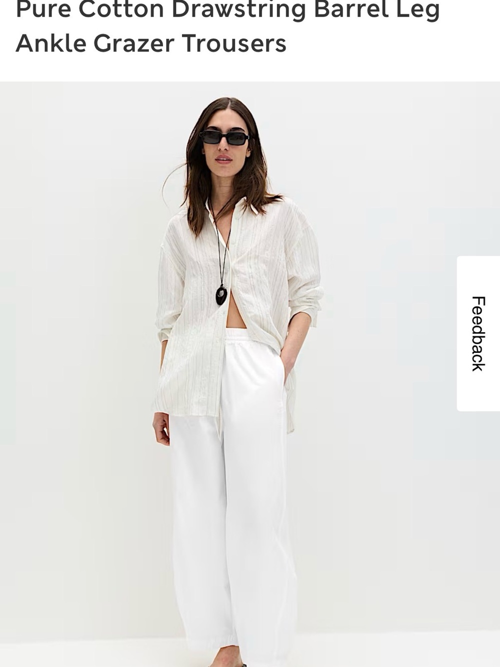 Marks & Spencer White Barrel Women's Trousers